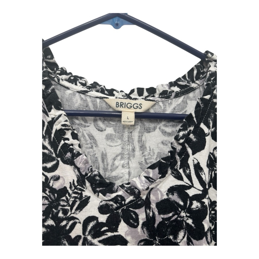 Briggs New York Black & White Floral Midi Sheath Dress - Picture 2 of 3